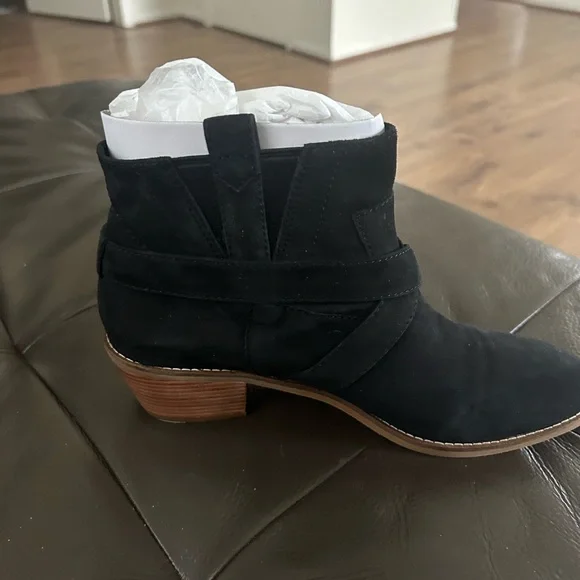 Black Ankle Boots with Buckle Detail - Picture 2 of 7